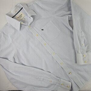 Abercrombie & Fitch Button Down Shirt Men's SIZE XXL MUSCLE WHITE BLUE STRIPED..